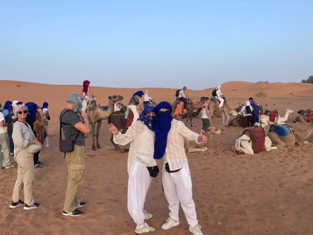 Sunrise activity in Merzouga sahara