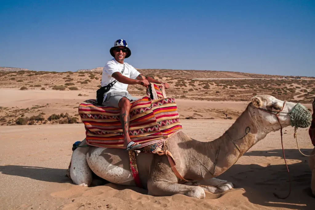 Traveller on a camel near Agadir